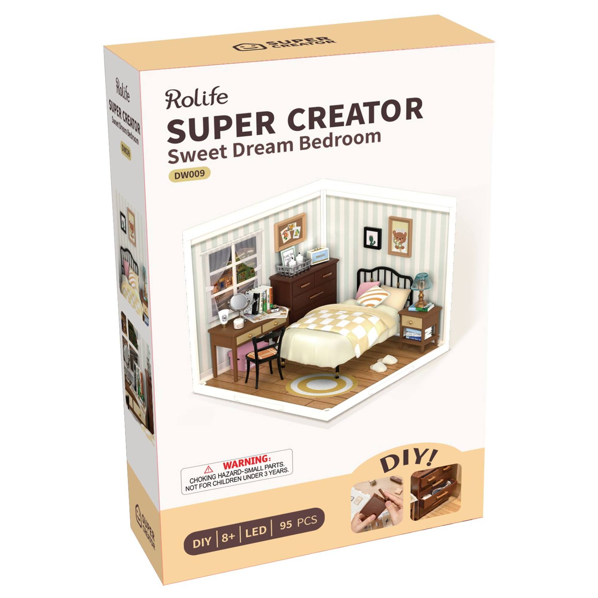 Rolife® Super Creator Sweet Dream Bedroom DIY Miniature Kit